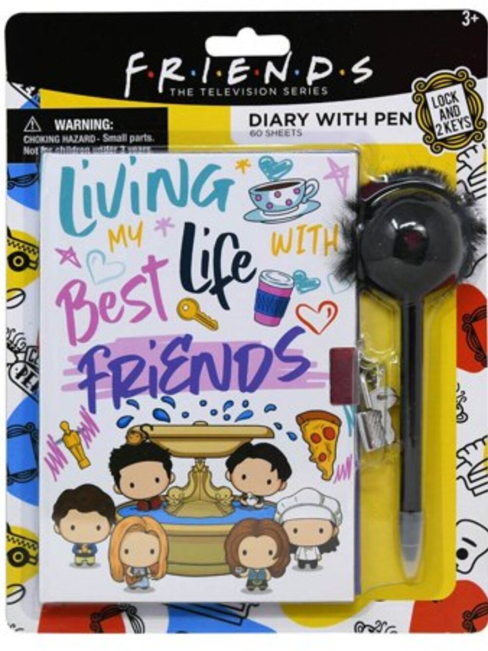 F.R.I.E.N.D.S. The Television Series Diary with lock & 2 keys with Pom Pen NEW